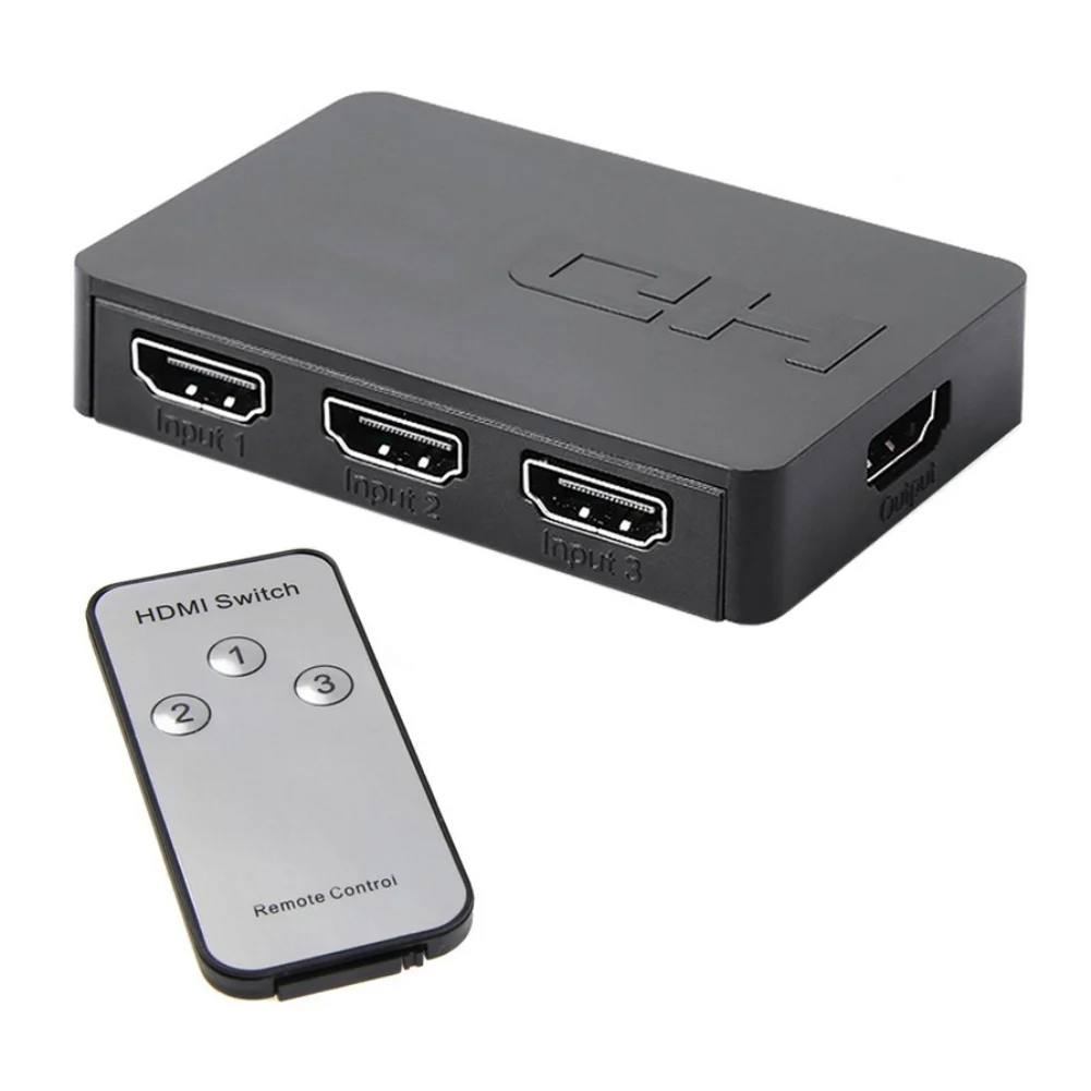 

3 in 1 Out Switcher 1080P HD Hdmi-compatible Splitter for Xbox360 Ps3 Hdtv Project 3 Port Hub Box with Remote Control