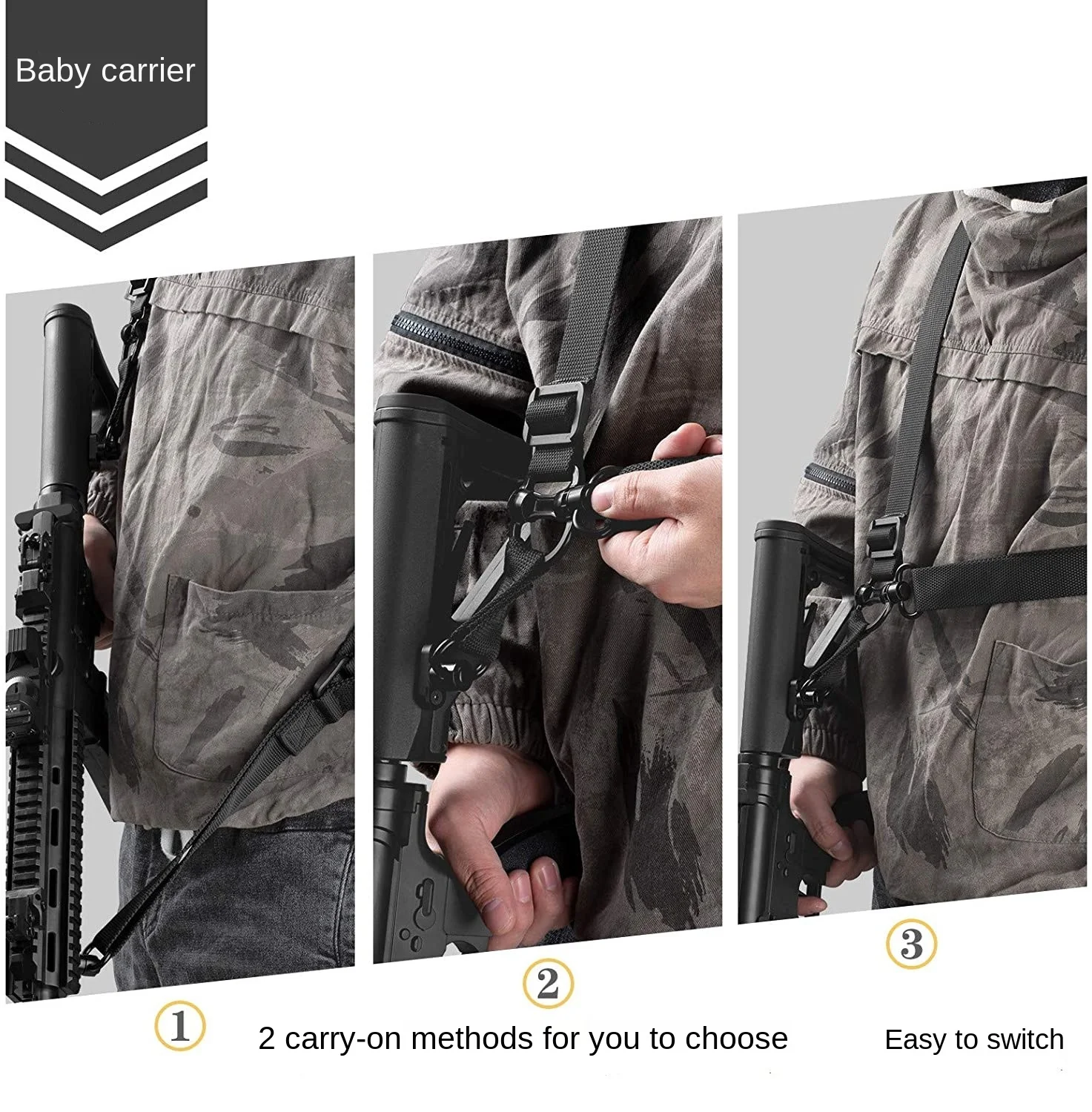 

Men's MS4 Mission Rope Tactical Strap Tactical Belt Multifunctional Single Point Double Point Strap Rope QD Buckle plus Base