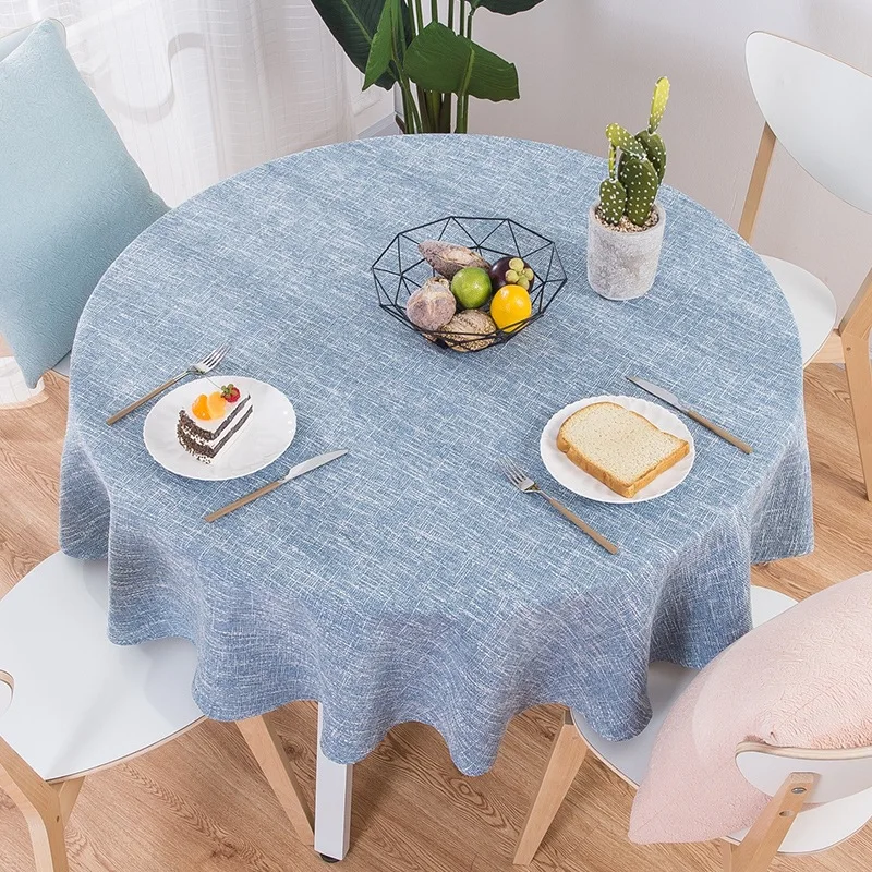 

Cotton Linen Solid Tablecloth Nodic Countryside Round Table Cover Washable Table Cloth Table Cover Cloth Decoration Dining Room