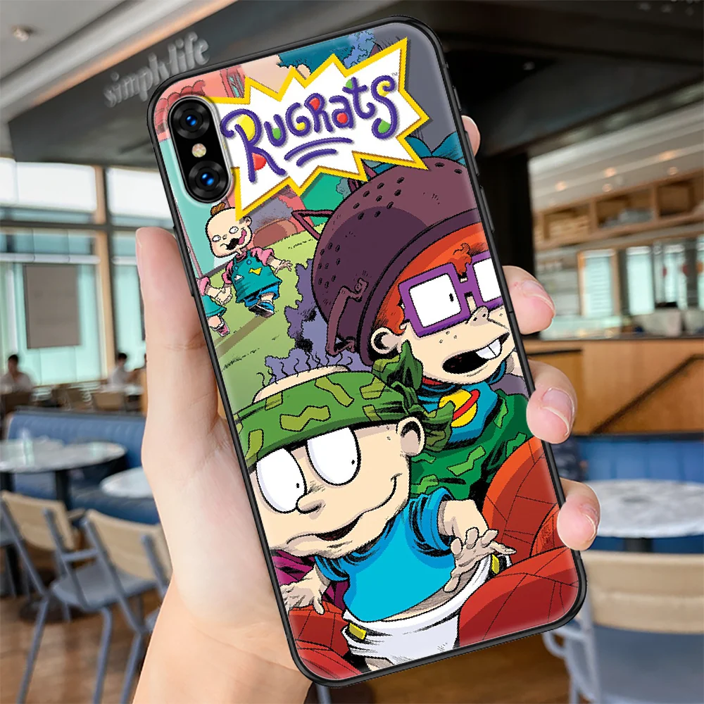 

Rugrat Cartoon Phone Case Cover Hull For iphone 5 5s se 2 6 6s 7 8 12 mini plus X XS XR 11 PRO MAX black luxury cover tpu bumper