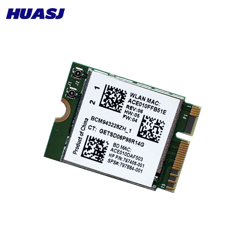 Broadcom BCM943228Z adaptador de red PCI Express mini tarjeta (M.2) 802 11 B/A/G/N WIFI 300 Мбит/с 2 4 ГГц/5 ГГц BCM943228|Сетевые
