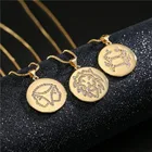 Ожерелье женское, золотая цепочка-чокер, 12 знаков зодиака