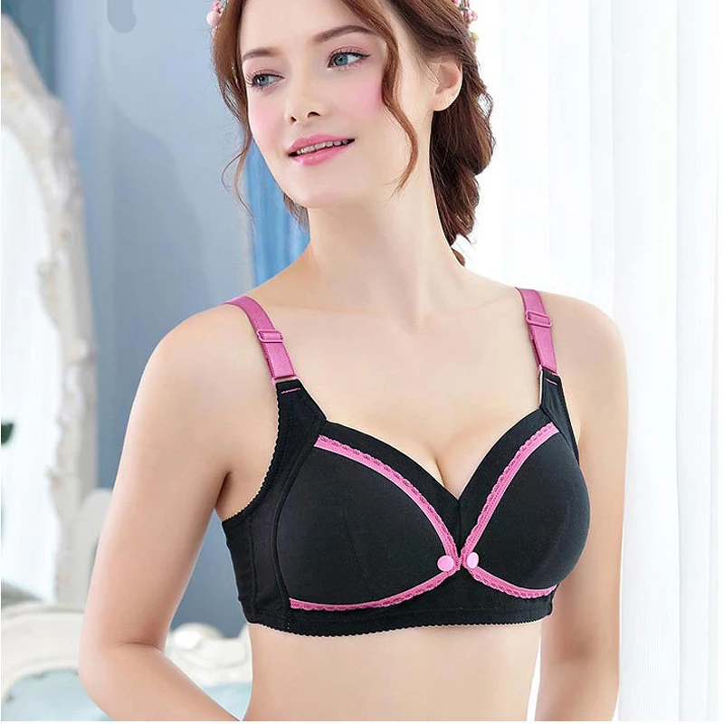 

Large Nursing Bra Breast Feeding Maternity Bralette Pregnant Plus Size Cotton Push Up Bra Wireless Seamless Underwear 1003a