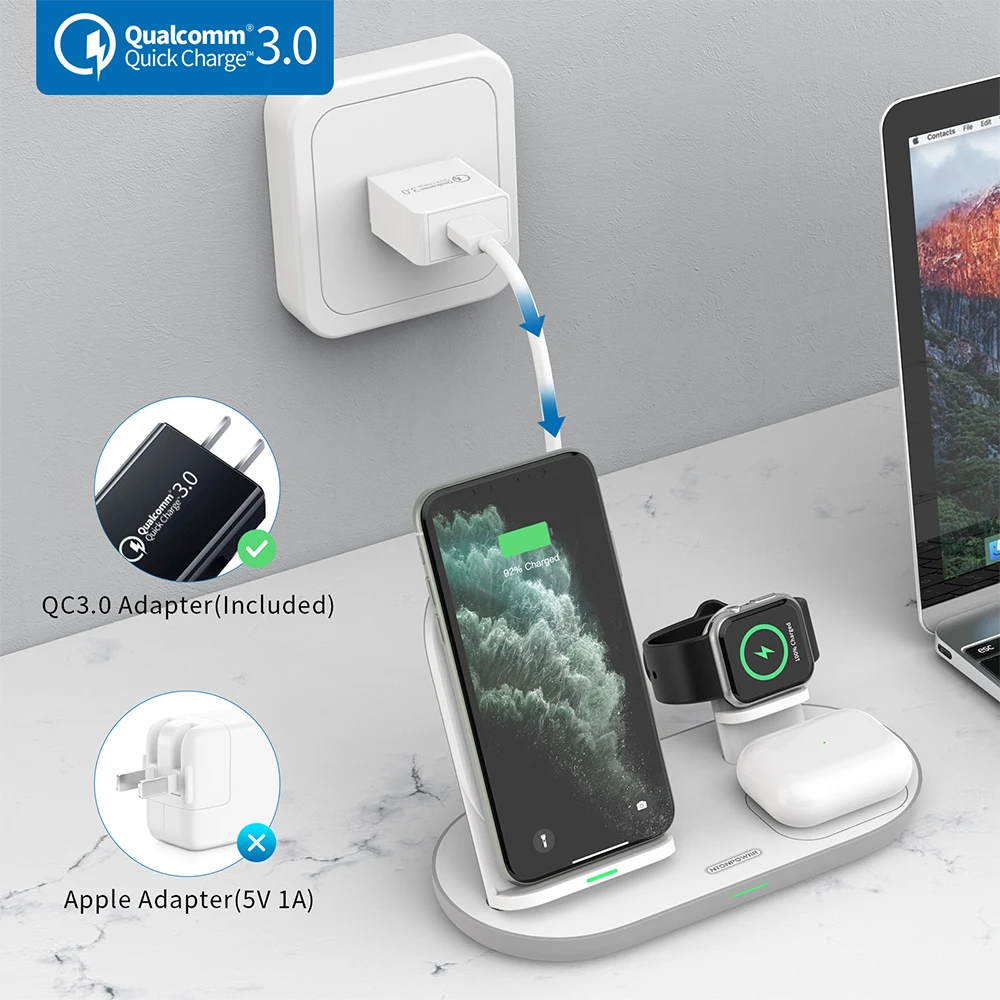 NTONPOWER портативная беспроводная зарядка 3 в 1 быстрая для телефона 12/Pro 11/Pro Xs/MAX /8P
