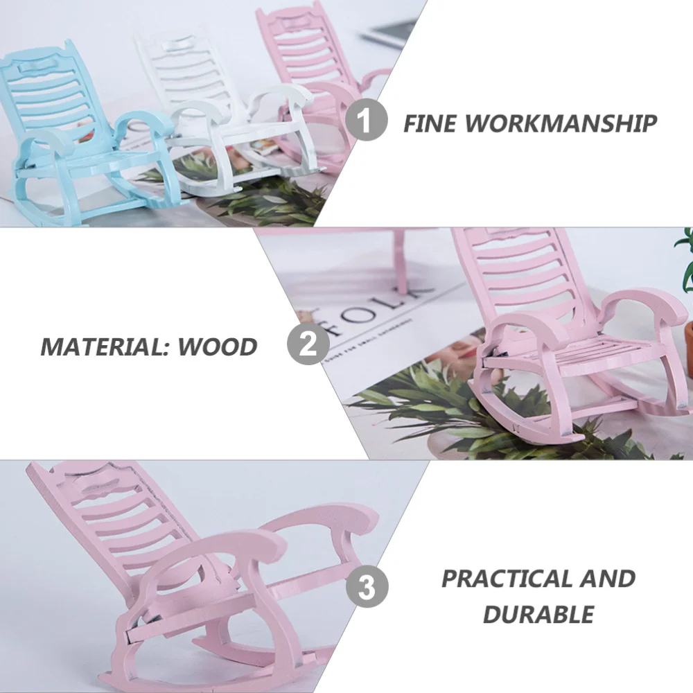 

1Pc Doll House Wooden Chair Kid Room Decoration Miniature Wooden Furniture