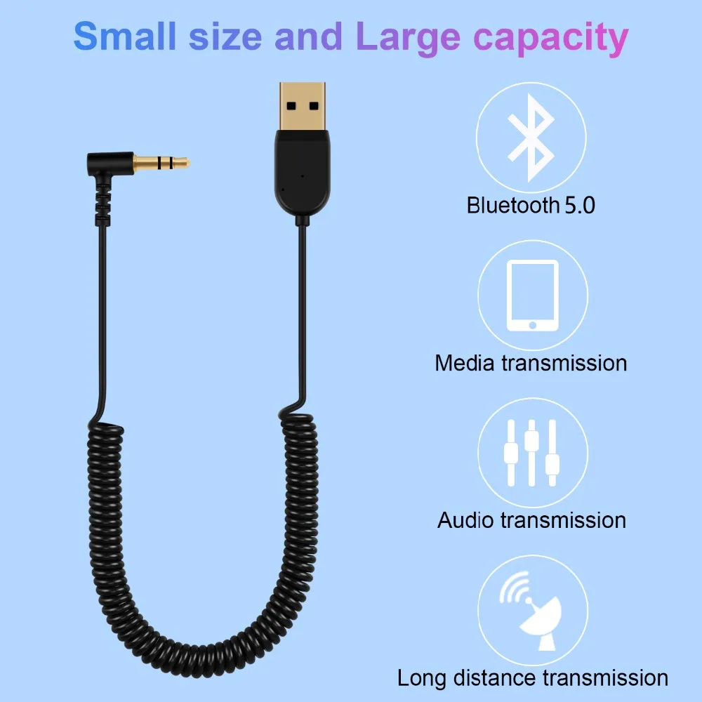 5,0 Bluetooth адаптер Mini USB 2,0 CSR регулируемый приемник адаптер для автомобильного динамика AUX интерфейс динамик с 3,5 штекерным кабелем