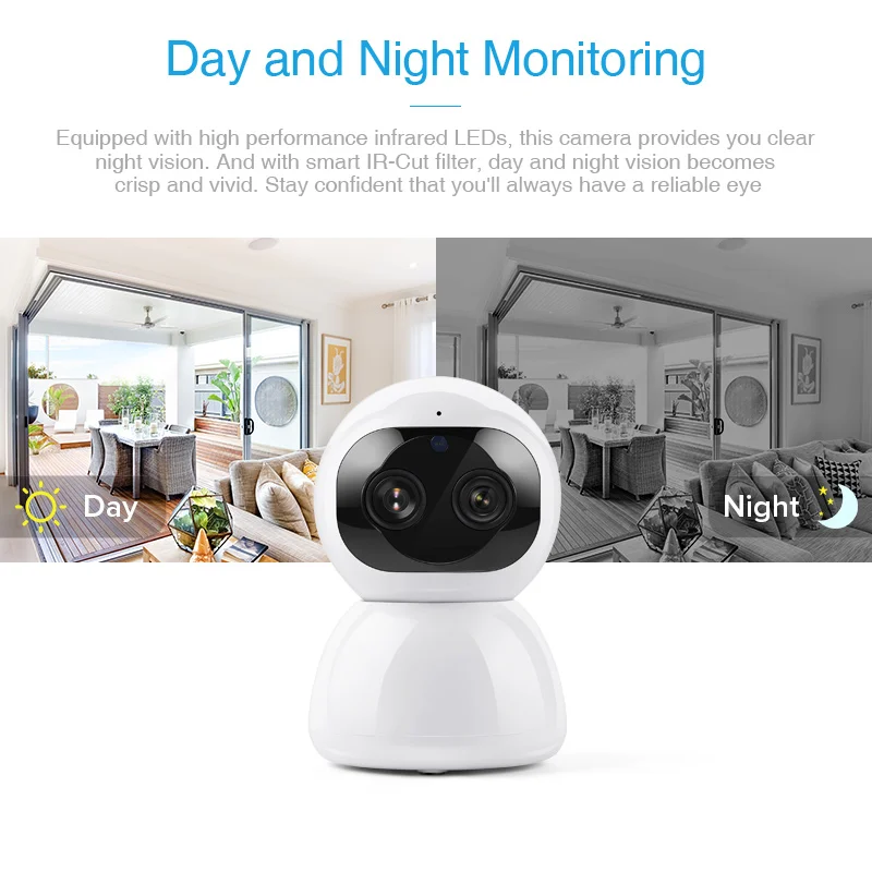 1080P 2.0MP с двумя объективами 8X зум Камера Wi-Fi автоматическое слежение за Облако IP
