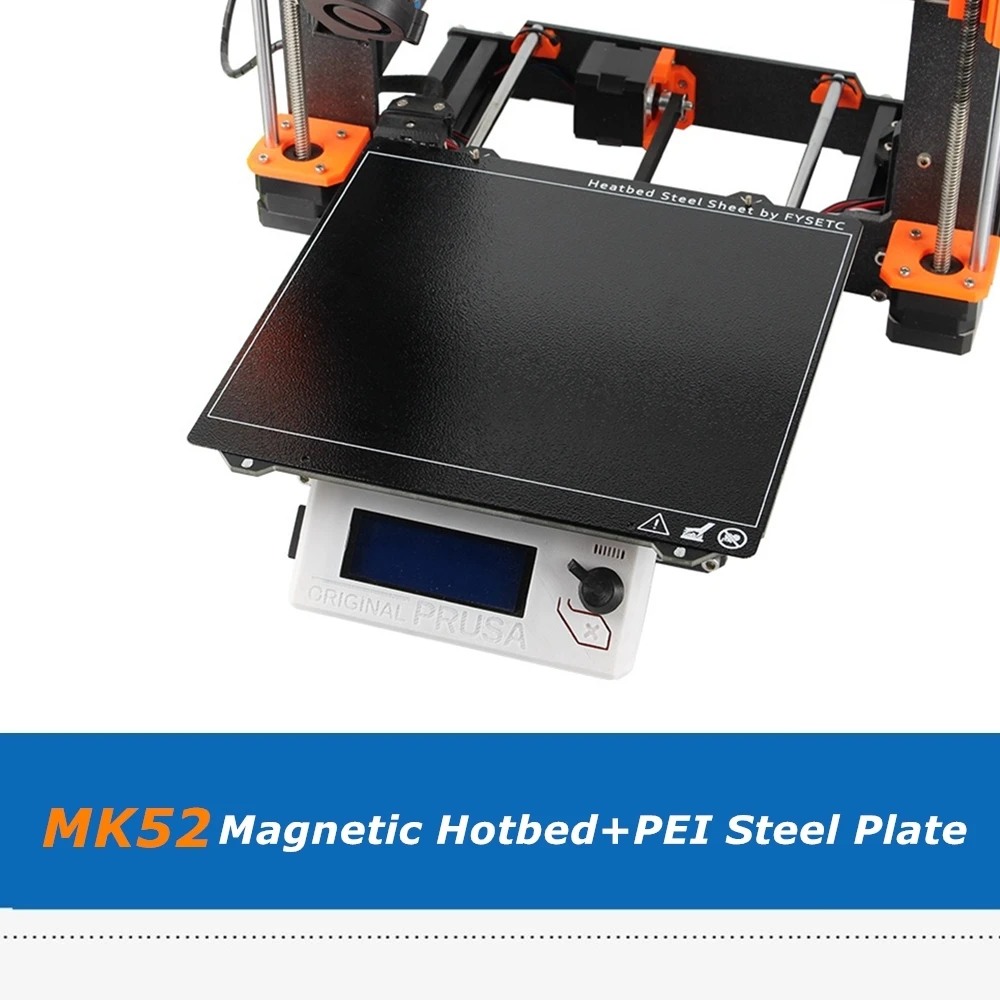 Prusa i3 24 В MK52 Магнитный нагревательный стол + Порошковая пружина PEI стальная