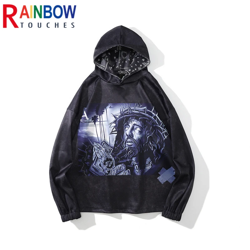 

Толстовка Rainbowtouches мужская с анимационным принтом, длинная рубашка в винтажном готическом стиле, верхняя одежда в стиле High Street, в стиле хип-х...