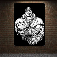 wall stickers man muscular body poster flags hanging painting room bedroom decor gym wallpaper workout inspirational banners g7