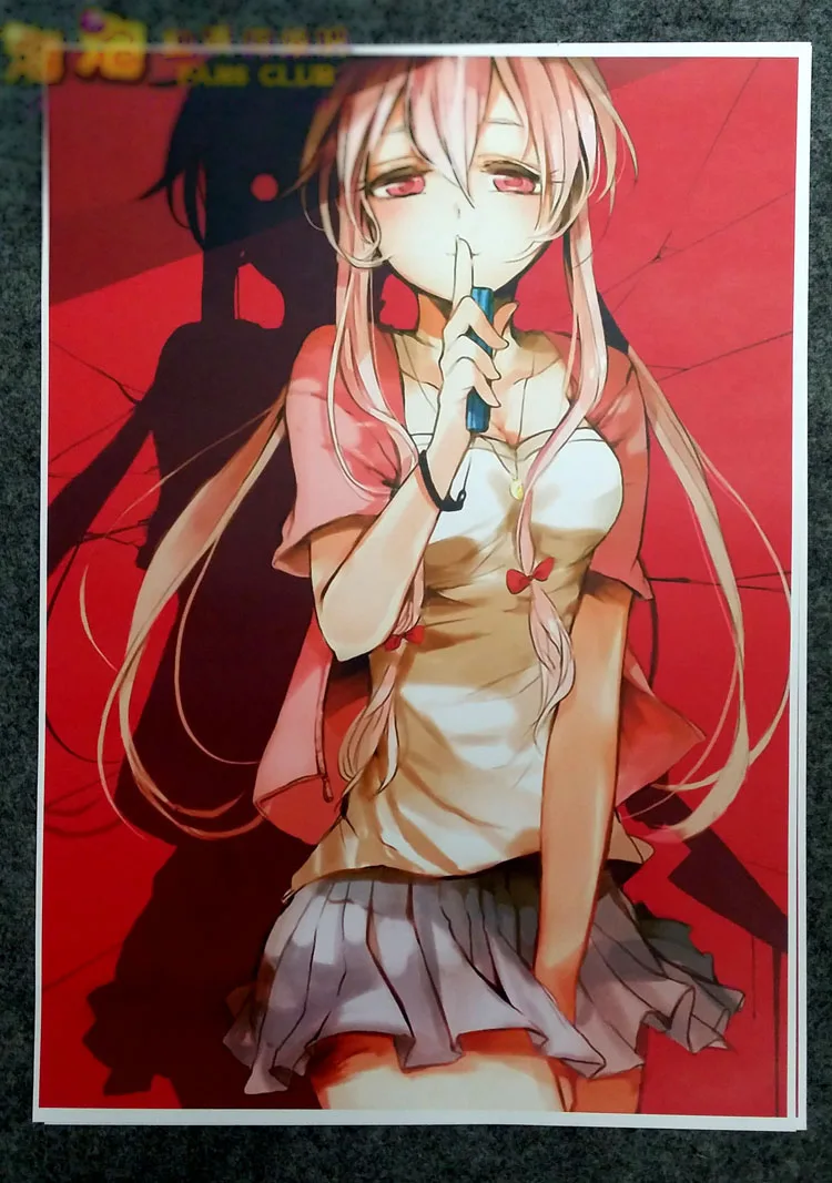 Аниме дневник будущего 42 см х 30 Мирай Ники мультяшный постер реквизит для косплея