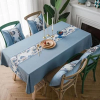 natural plain table cloth cotton linen wrinkle free anti fading tablecloths washable table cover for kitchen dinning party