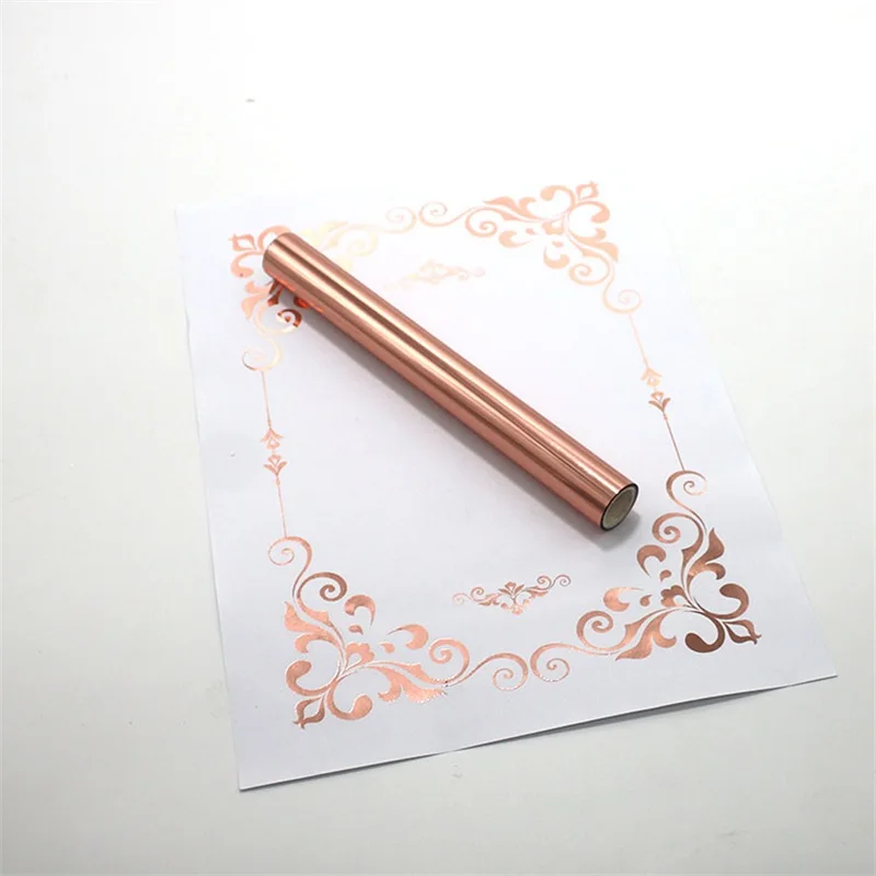 

Rose Gold 5M X 1 Roll Hot Stamping Foil Paper Gold Foil Foil by Laser Printer and Laminator Toner Reactive Foil,Foil Paper