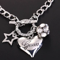 love heart charm bracelets for women gold silver color braceletbangle jewelry europe american style jewelry