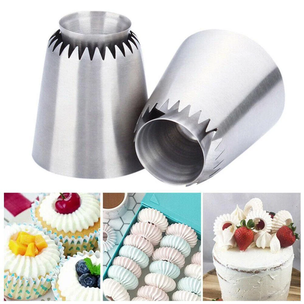 

4pcs Sulta Ne Ring Cookies Mold Sultan Tube Icing Piping Nozzles For Decrating Cakes Big Size Russian Pastry Tips Dessert Decor
