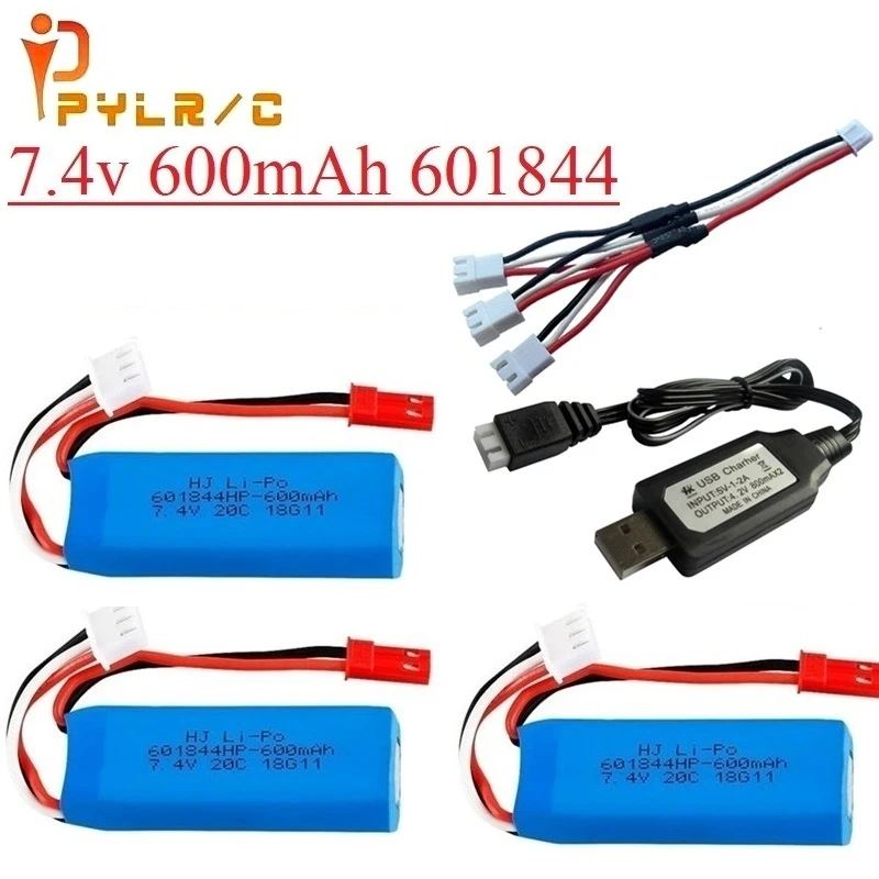 Обновленный комплект зарядного устройства Lipo 7 4 в 600 мАч для WLtoys K969 K979 K989 K999 P929 P939