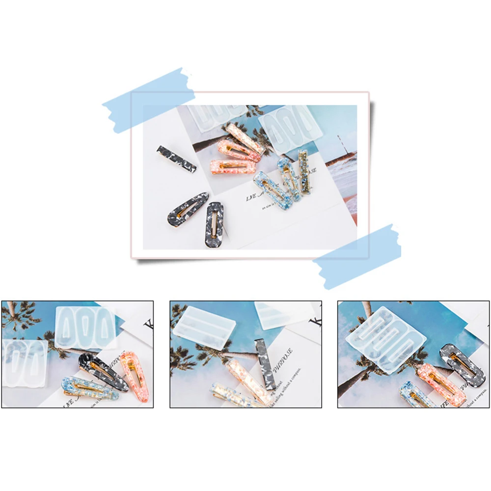 

Gift Hairpin mould Hair Clip Hairpin Rectangular Craft Crystal Silicone