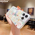 Прозрачный чехол с блестками и цветами для iPhone 13, 12, 11 Pro Max, XR, X, XS, 7, 8 Plus, SE2 Mini, INS, милый чехол с бабочками из эпоксидной смолы, мягкий чехол, чехлы