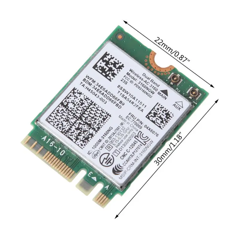 WiFi   In-tel  3160 3160NGW 04X6034 04X6076  Le-novo Thinkpad 7XED