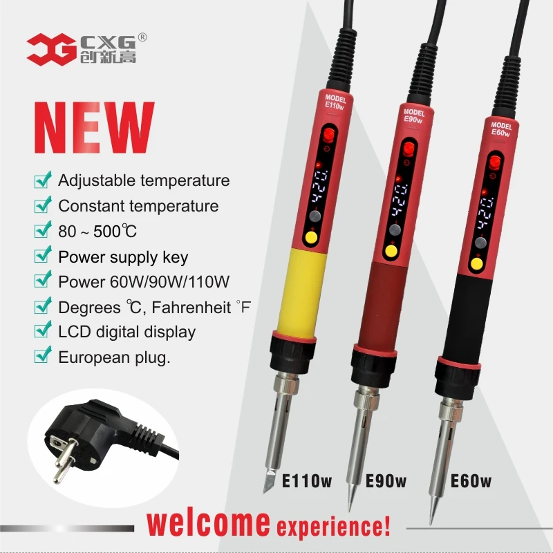 Паяльник CXG E90W E110W E60WT Регулируемый цифровой светодиодный профессиональный
