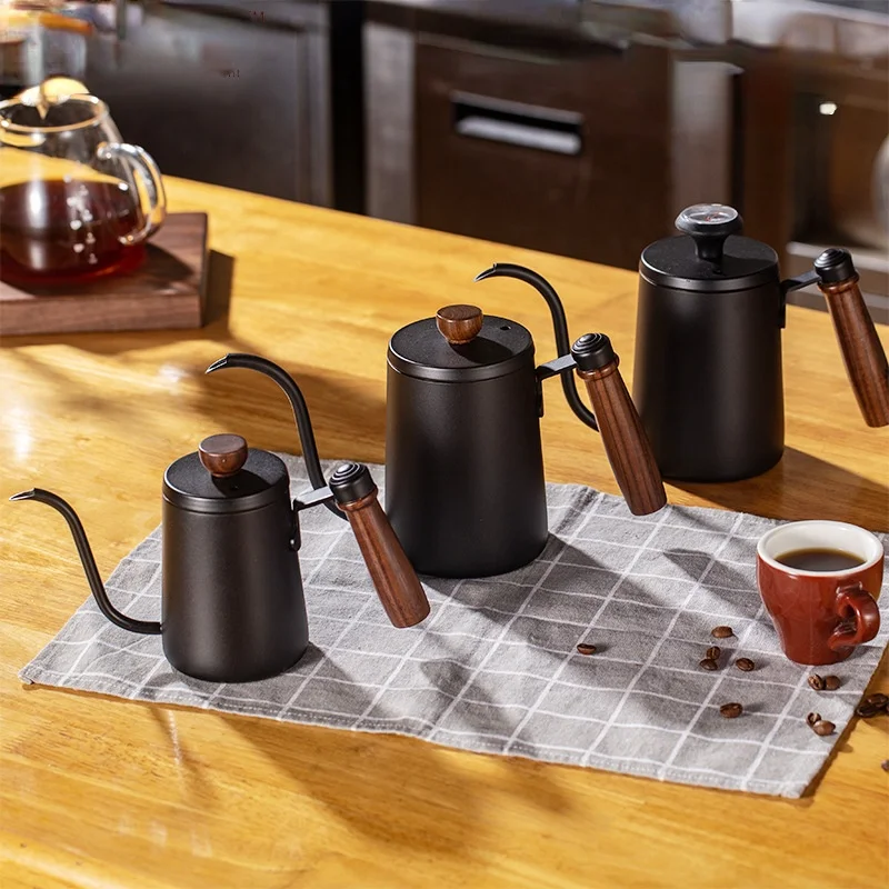 

Stainless Steel Coffee Pot Mocha Heat Resistant Espresso Coffee Maker Hand Flush Jarra Acero Inoxidable Coffee Supplies DE50KF