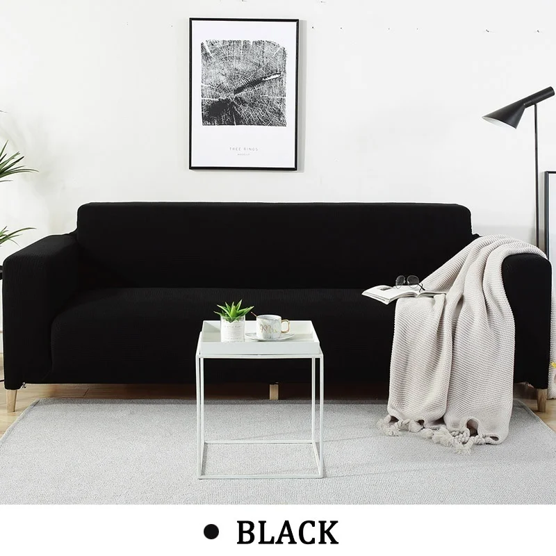 Однотонный эластичный чехол для дивана в форме L секционный угловой шезлонг