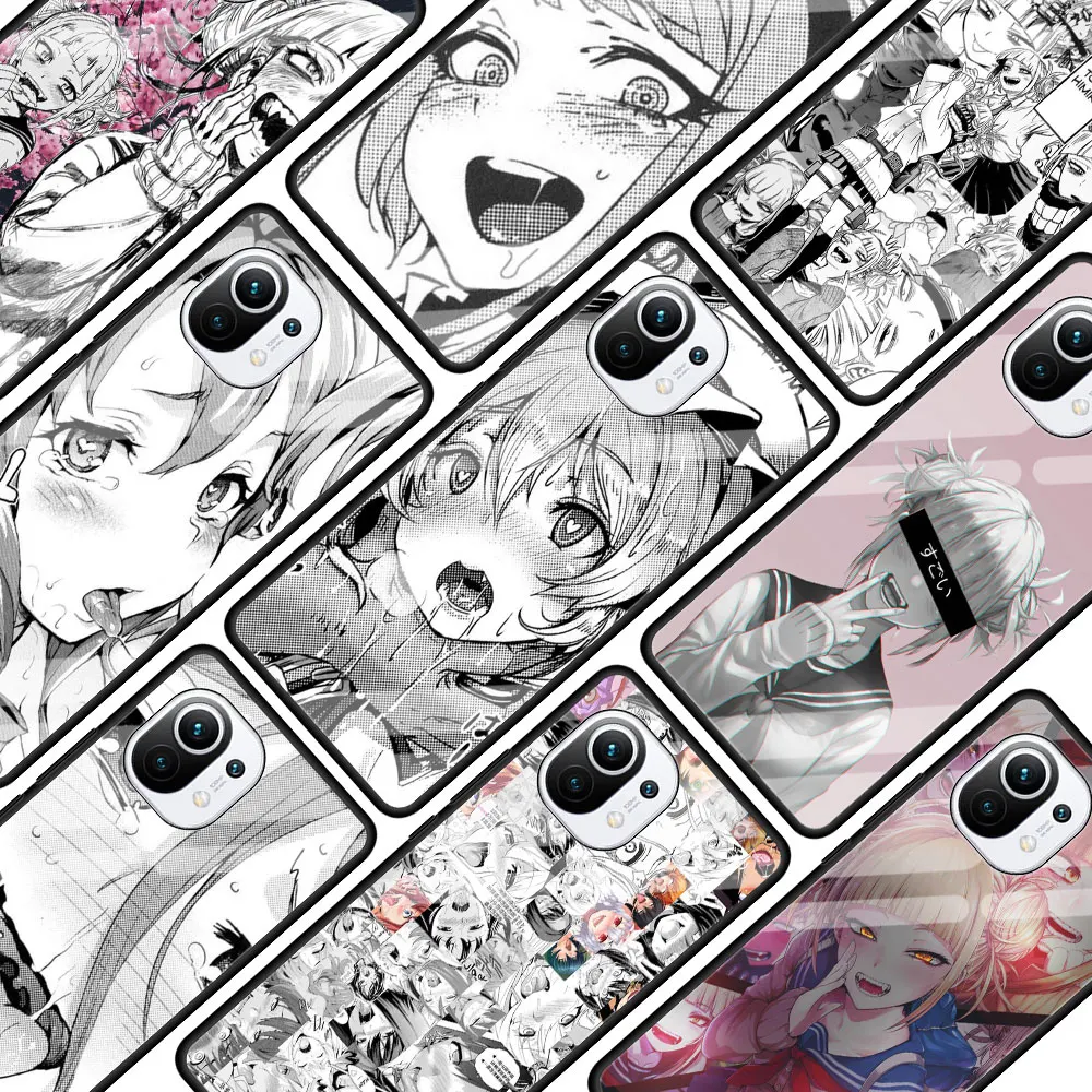 

Anime Girl Cartoon Faces Glass Phone Case For Xiaomi Poco X3 NFC F3 Mi 10T Pro 9T Note 10 Lite 11 Ultra 5G 11i CC9E CC9 9T Cover