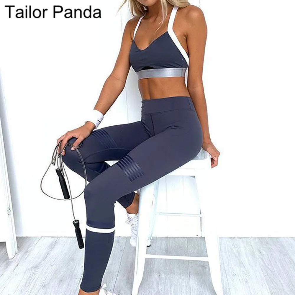 Комплект для йоги из 2 предметов одежда тренировок женщин комбинезон фитнеса