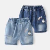 new kids summer denim shorts baby boys fashion cartoon print denim shorts with pocket children casual jeans short pants trousers