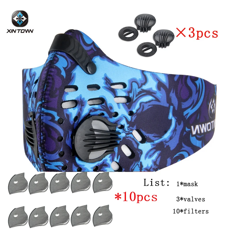 

XINTOWN face mask cycling mask anti dust anti pollution bike bicycle masks 5 layer protection activated carbon PM2.5 sports mask