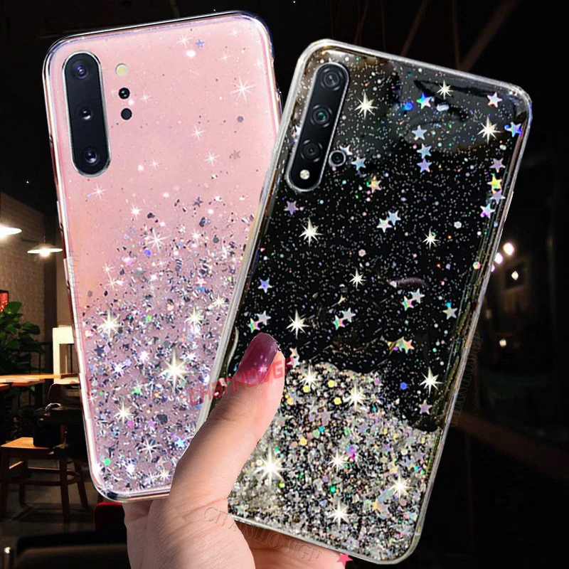 For Huawei Honor 8A Prime Case Glitter Soft Silicone TPU Back Cover On for JAT-LX1 8 A Bling Protective Coque | Мобильные телефоны
