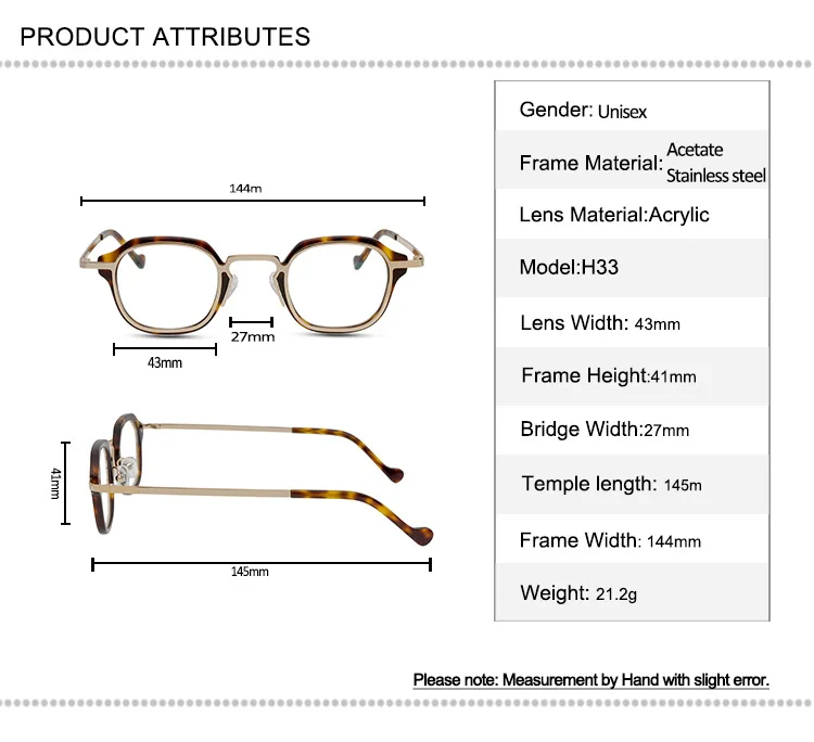 

Ultralight Acetate Alloy Glasses Frame Unisex Full Rim Optical Eyewear High Quality Clear Lens Goggle Vintage Myopia Eyeglasses