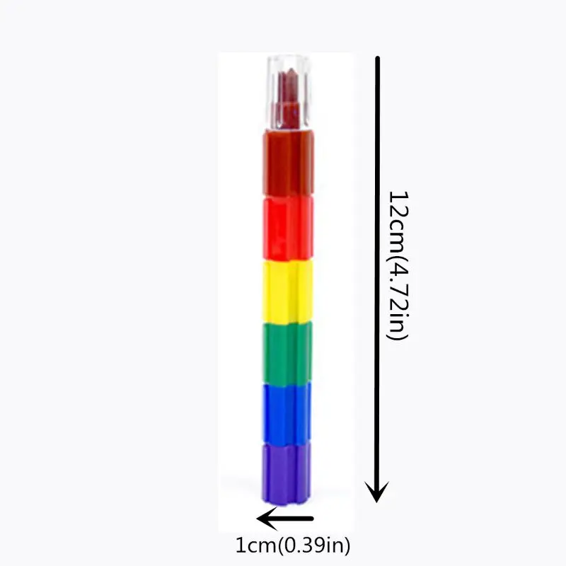 

Stacking Buildable 6 Colors Crayons Set, Connect Stack and Build Crayons Sideways and Up, Kids Drawing Supplies