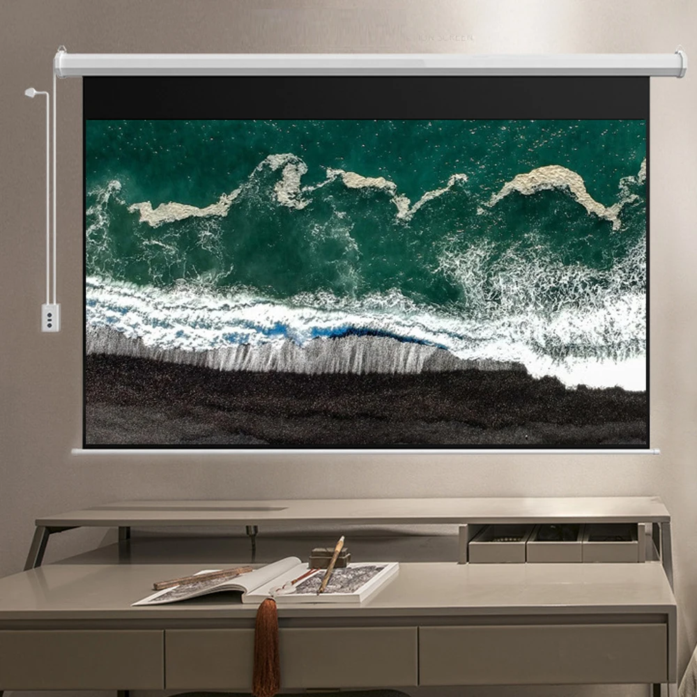 

Aluminum Alloy Frame 150 inch Motorized Projection Screen for Office Business Meetings
