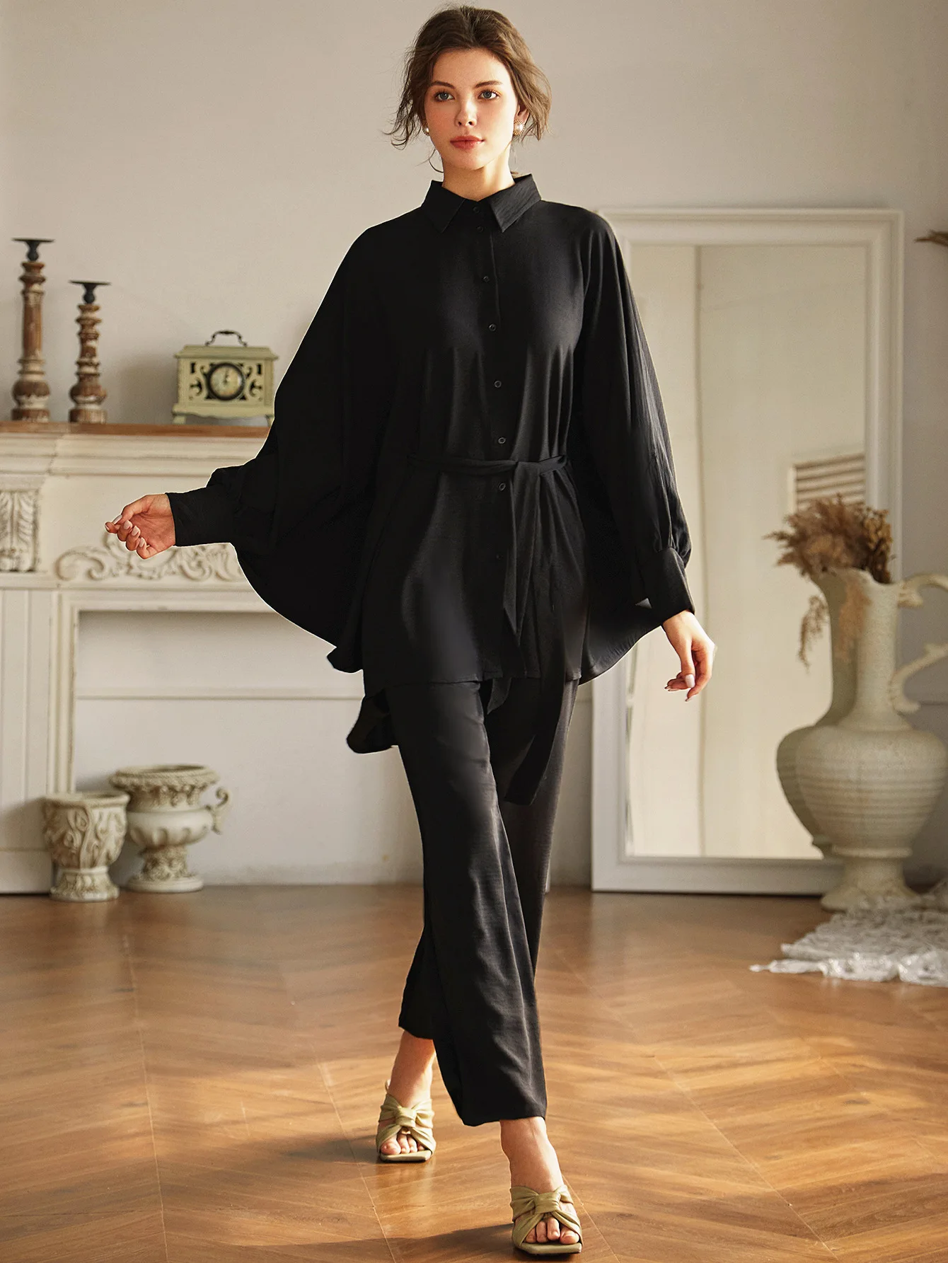 

Aid Two Piece Muslim Sets Abaya Women Musulman Ensembles Turkey Hijab Dress Caftan Moroccan Kaftan Islam Clothing Abayas Suits