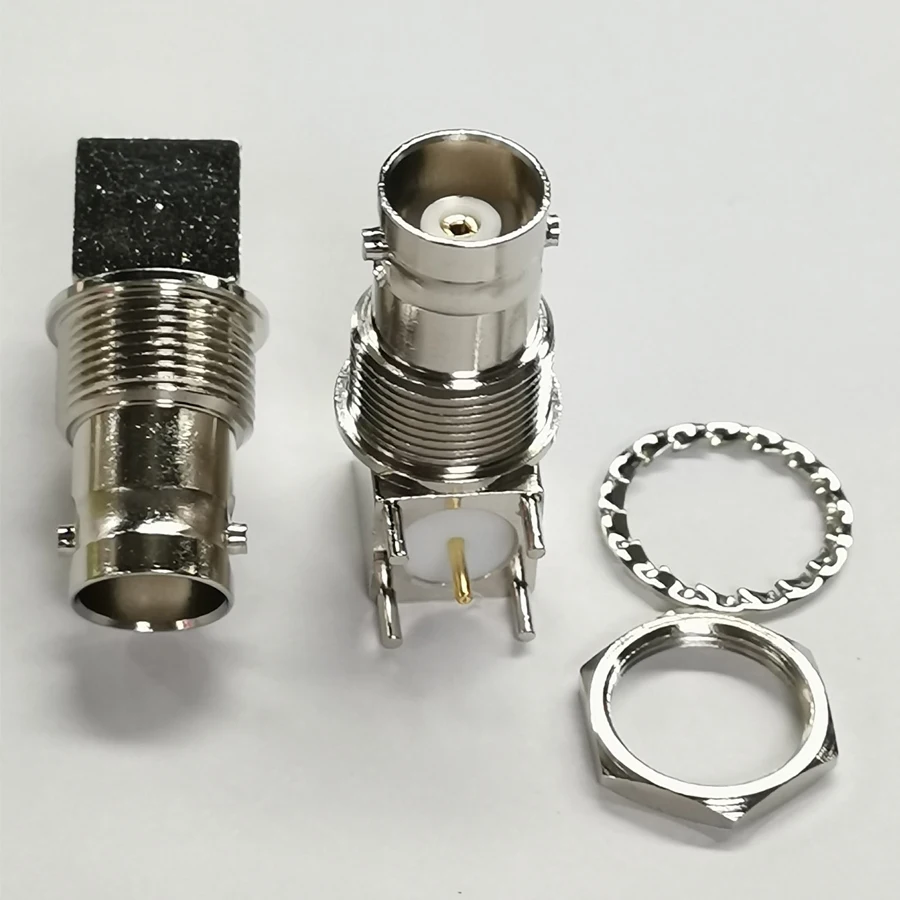 

10PCS/Lot BNC-KWE BNC Female Socket/Jack Connector 50/75ohm Panel-Mount 90-Degree Coaxial Adapter For CCTV