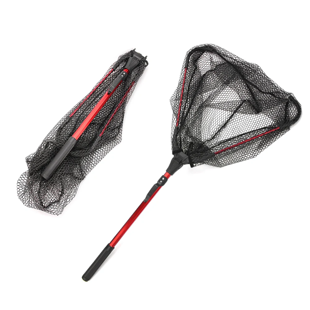 

Aluminum Alloy Fly Fishing Brail Gear Accessoires Folding Fishing Nets PortableTriangle Landing Net Retractable Landing Net