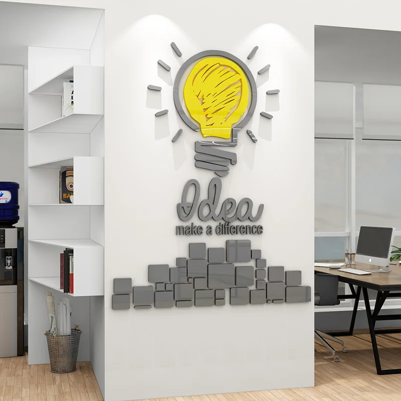 

WS180 Creative idea English inspirational slogan sticker company office corporate culture wall decoration 3D wall sticker