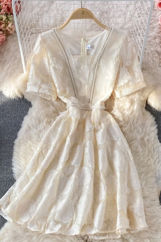 

Girls Summer Waist Slim Fairy Dress Fashion Sweet French First Love Chiffon Dresses For Women 2021 New