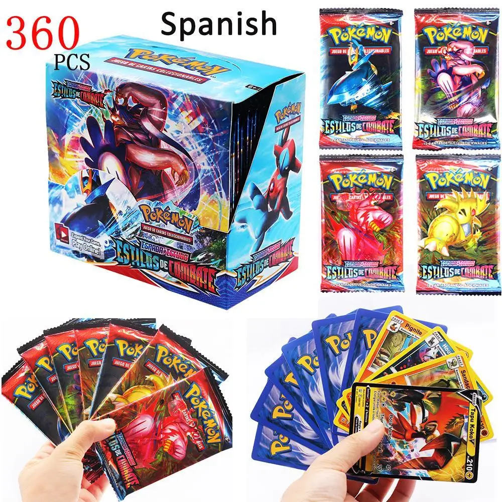 pokemon cards toys spanish trading card game sword shield collection box card espada escudo pokmon card game for kids free global shipping