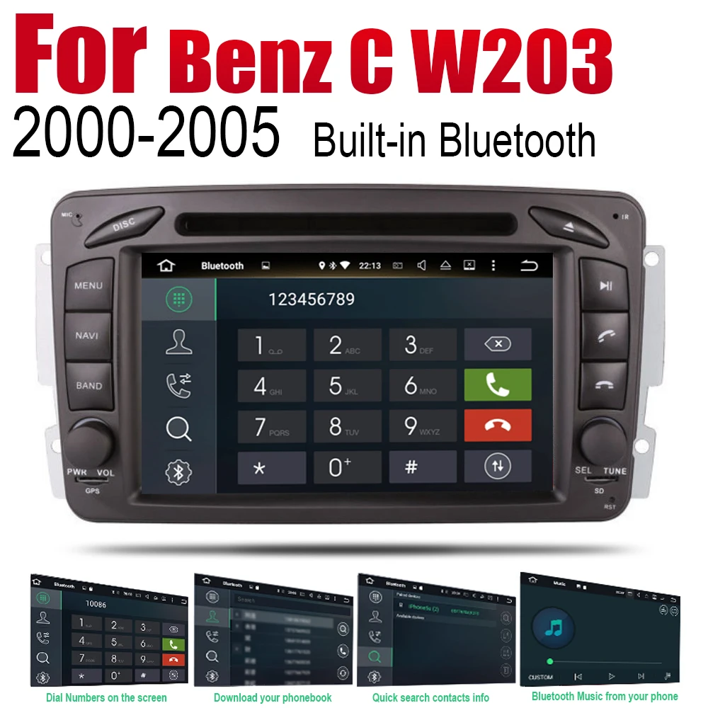 Android автомобильное радио стерео GPS навигация для Mercedes Benz C W203 2000 ~ 2005 NTG BT wifi 2din