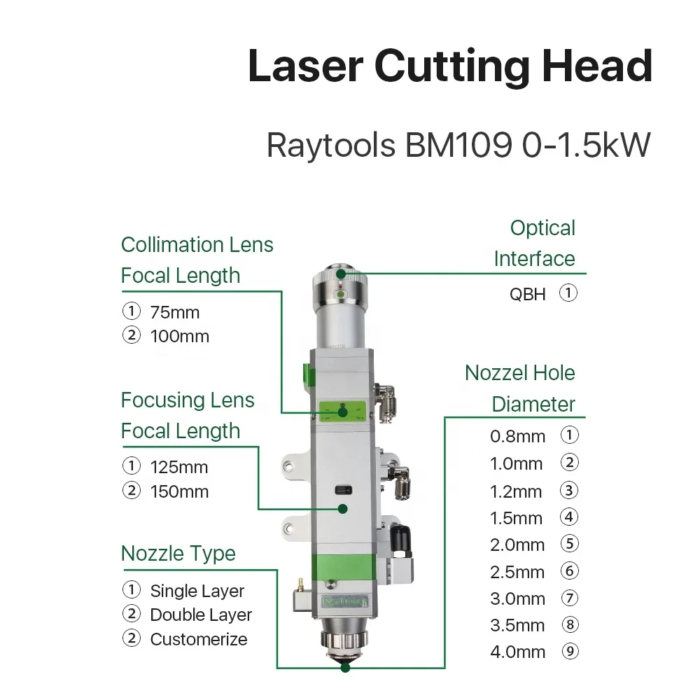 

BM12 Raytools Auto Focusing Fiber Laser Cutting Head BM111 /BM109 /BM115