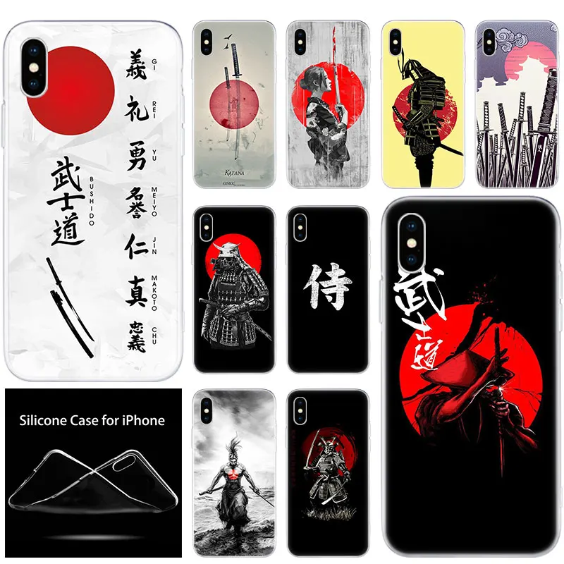 Роскошный мягкий силиконовый чехол для телефона в японском стиле Bushido Samurai Apple iPhone