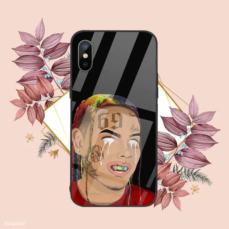 

hip hop rapper Tekashi 69 6ix9ine Phone Case Tempered glass For iphone 6 6S 7 8 plus X XS XR 11 12 mini PRO MAX