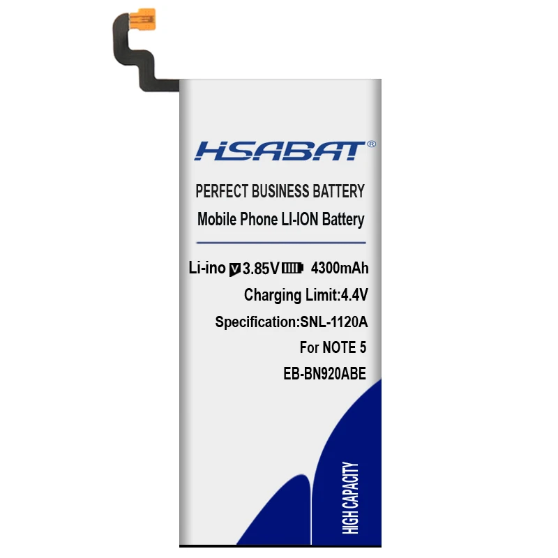 HSABAT 4300 мАч EB-BN920ABE аккумулятор для samsung GALAXY Note 5 аккумулятор N9200 N920t проект Noble N920c Note5 SM-N9208 N9208