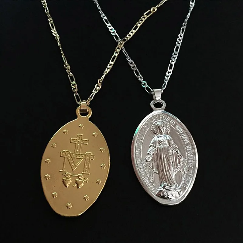 Ювелирные изделия ожерелье Дева Мария подвеска с Мадонной металлическая цепочка