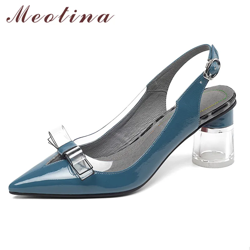 Meotina/женские туфли на высоком каблуке Для женщин женские туфли-лодочки из