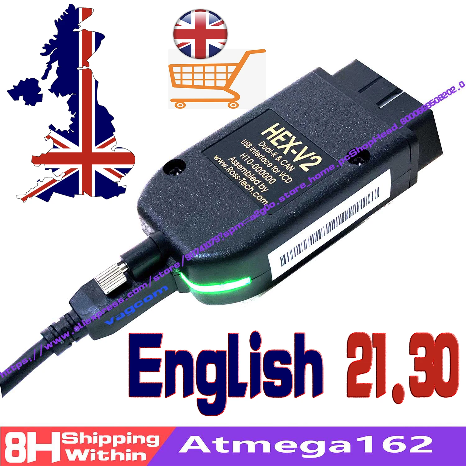 

2021 Multi-Languages Popular HEX V2 Obd 2 Scanner VAGCOM 20.12 VAG COM 21.3 FOR VW AUDI Skoda Seat ATMEGA162+16V8+FT232RQ