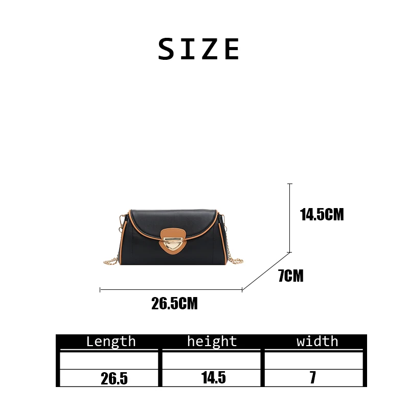 

2020 Autumn Winter Women Fashion Chain Strap Baguette Bag Ladies Casual Simple Design Underarm Crossbody Single Shoulder Bag