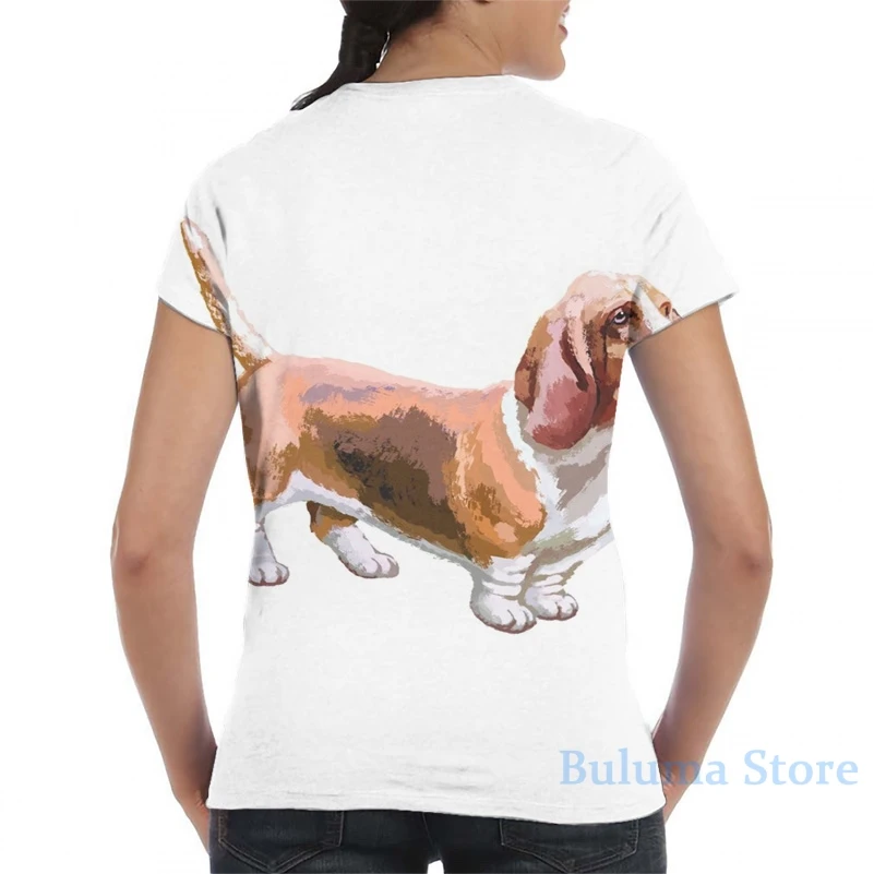 Мужская футболка bассет Хаунд СОС (2) женская модная с принтом по всей длине топы